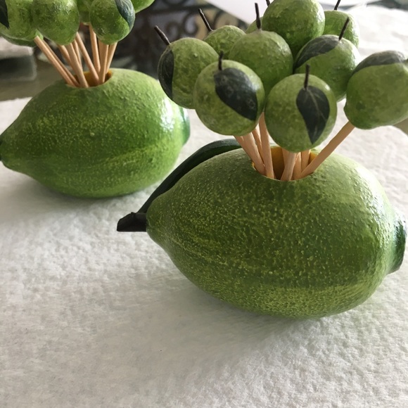 Lime shaped toothpick holders with caps - Picture 7 of 8